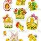 Vintage Printable Easter Sticker Sheets PDF Instant Digital Download All 8 Designs Bunny Ducks Animal Flowers Gift Seals Collage Clipart