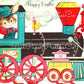 Vintage Printable Easter Bunny Express Choo Choo Train Card Image c. 1950s PDF Instant Digital Download Retro Peter Cottontail Clipart