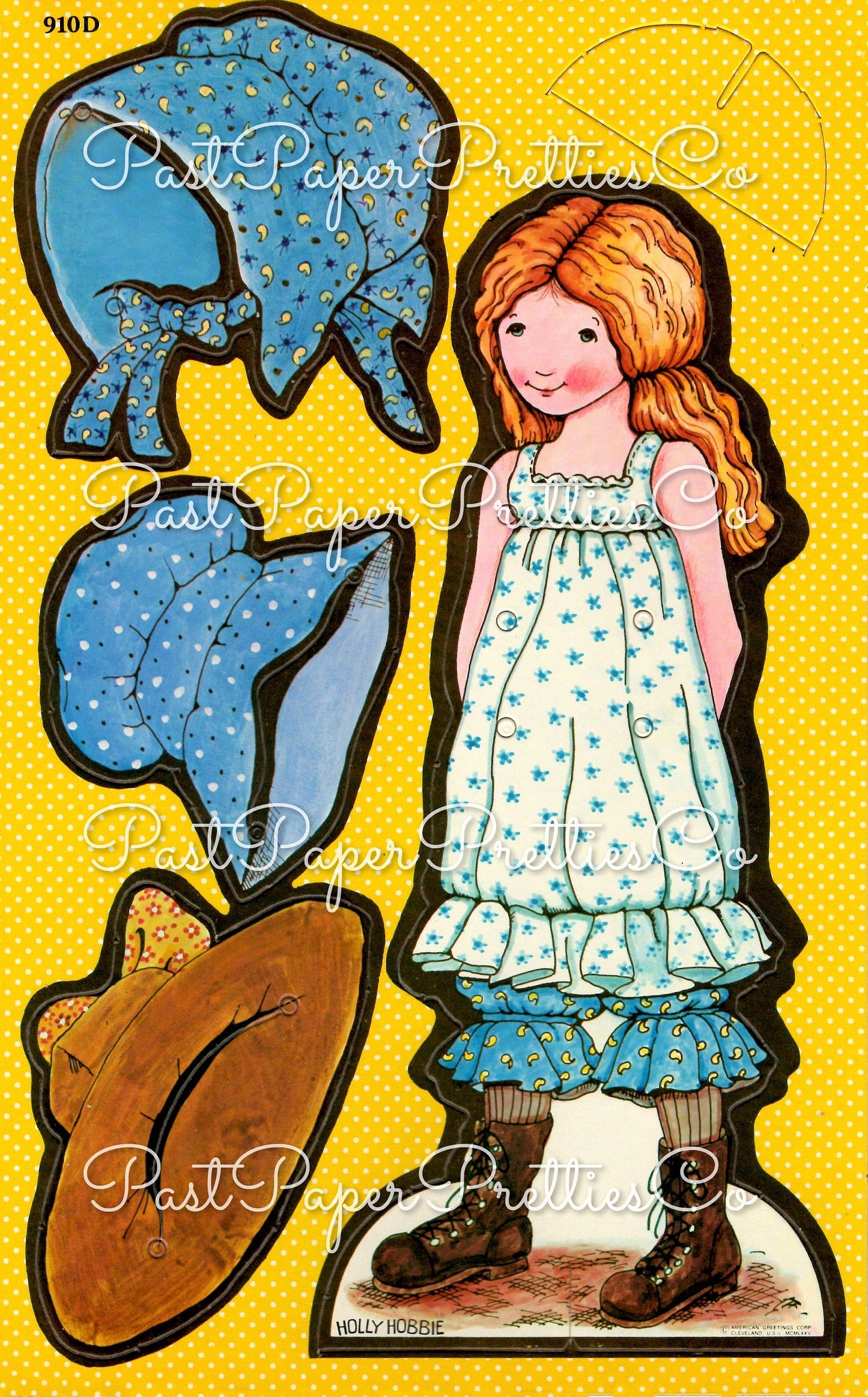 Vintage Paper Dolls Holly Hobbie Sew Ons c. 1975 Printable PDF Instant Digital Download Cute Sunbonnet Prairie Girl Childhood Doll Clip Art