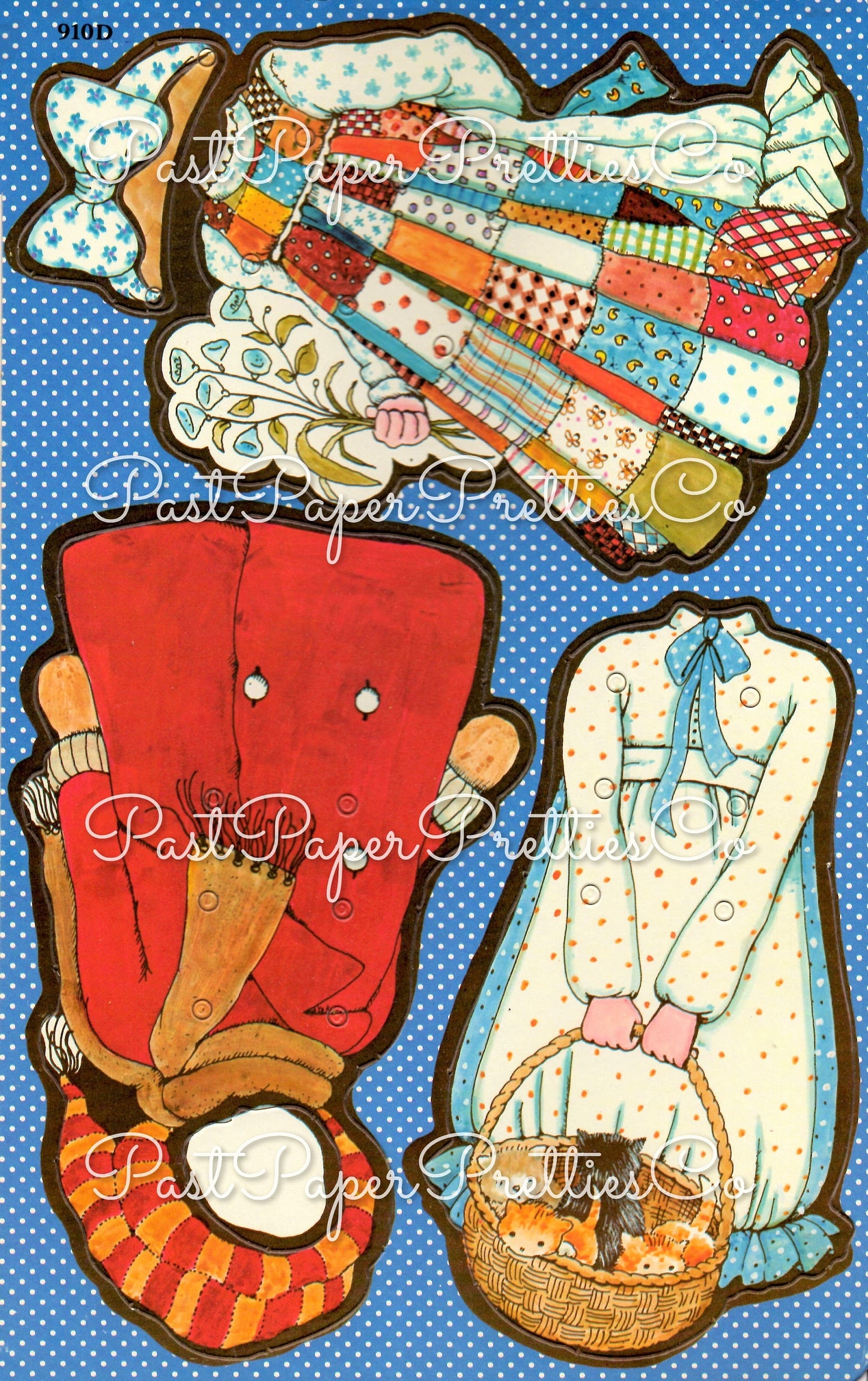 Vintage Paper Dolls Holly Hobbie Sew Ons c. 1975 Printable PDF Instant Digital Download Cute Sunbonnet Prairie Girl Childhood Doll Clip Art