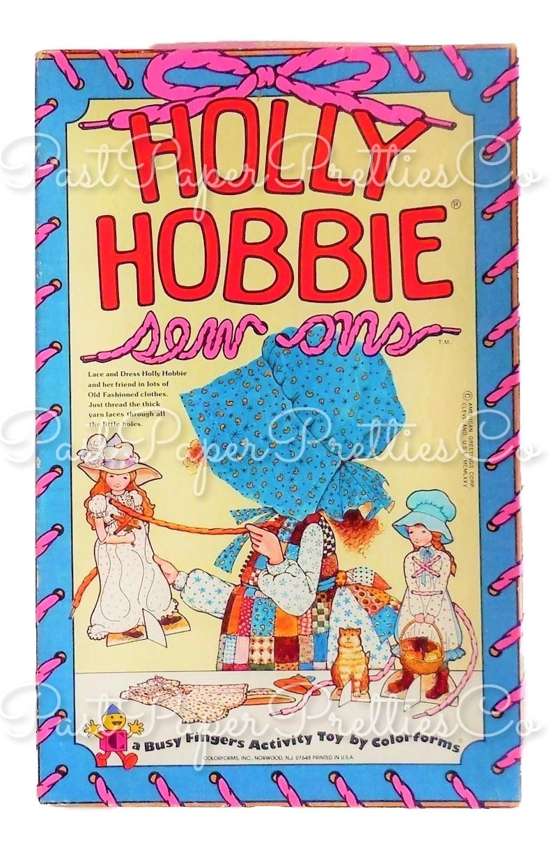 Vintage Paper Dolls Holly Hobbie Sew Ons c. 1975 Printable PDF Instant Digital Download Cute Sunbonnet Prairie Girl Childhood Doll Clip Art