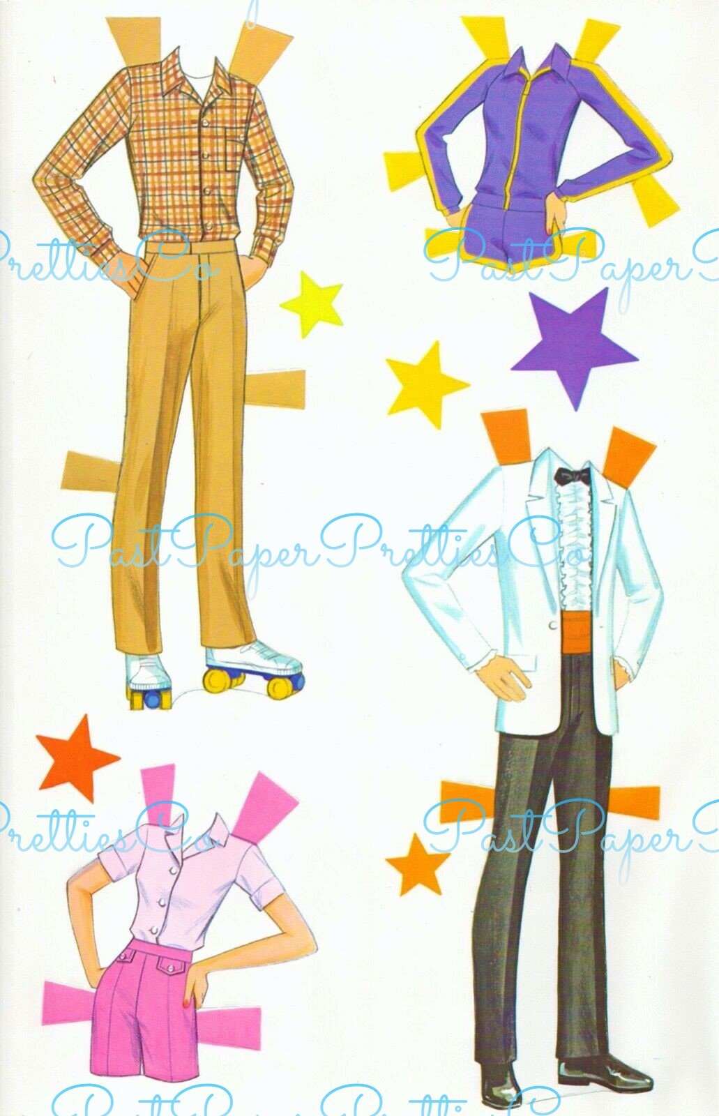 Vintage Paper Dolls Starr and Shaun Teen Girl Boy 1981 Printable PDF Instant Digital Download Childhood Toy Fashion Doll & Clothing Z1