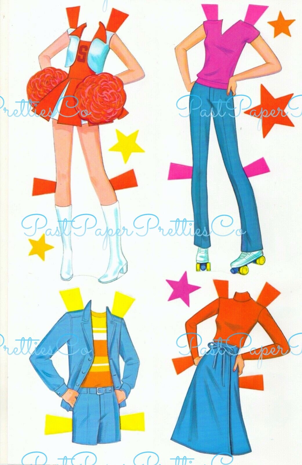 Vintage Paper Dolls Starr and Shaun Teen Girl Boy 1981 Printable PDF Instant Digital Download Childhood Toy Fashion Doll & Clothing Z1