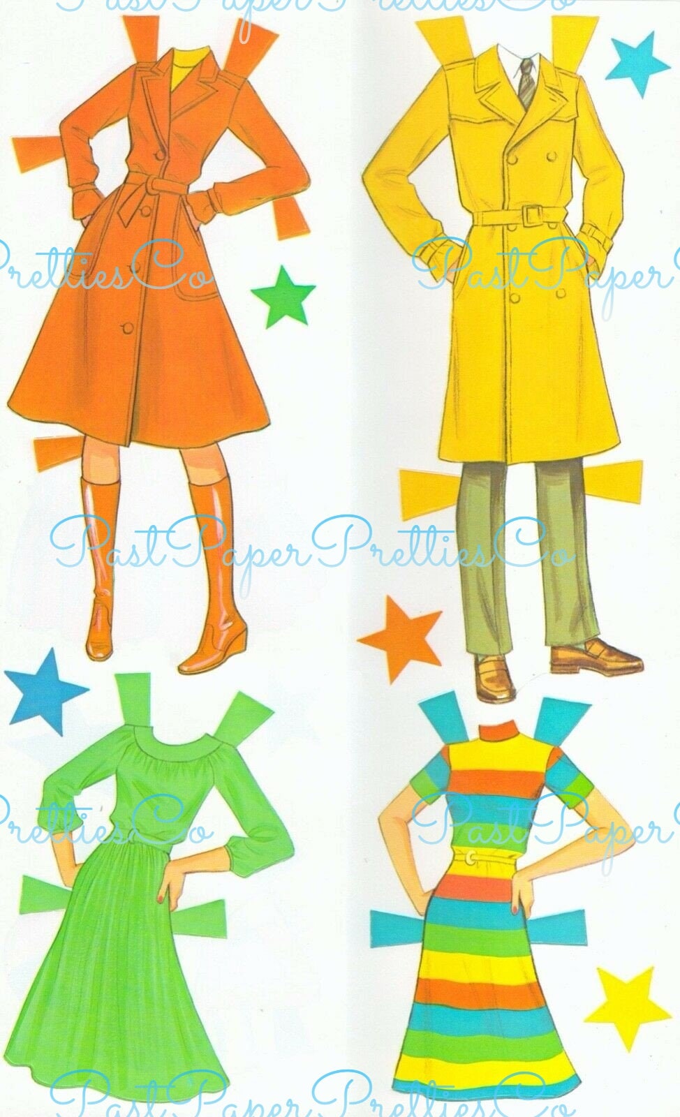 Vintage Paper Dolls Starr and Shaun Teen Girl Boy 1981 Printable PDF Instant Digital Download Childhood Toy Fashion Doll & Clothing Z1