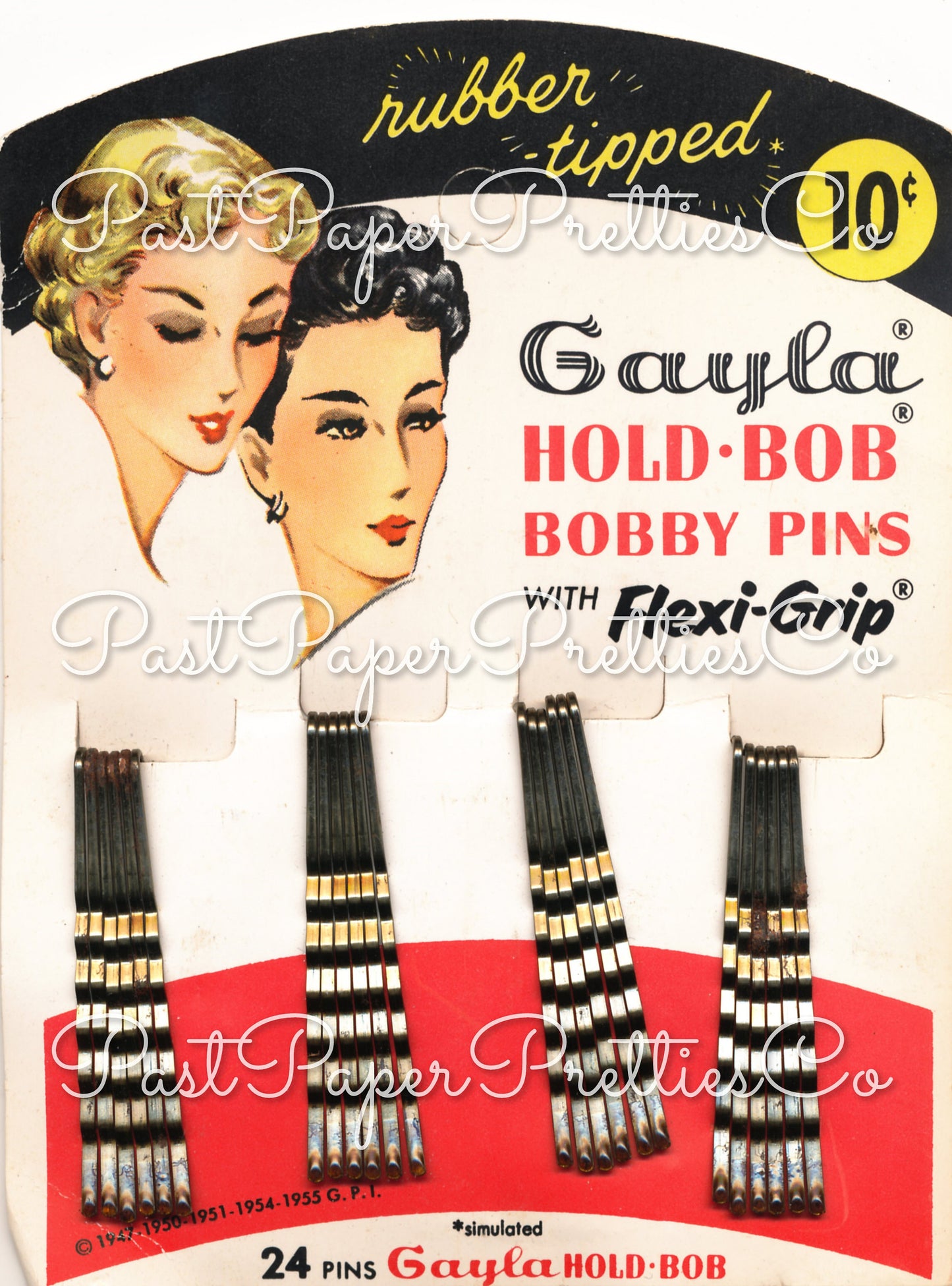 Vintage '40s Housewife Bobby Pins Ladies Hair Pins Printable ATC Collages 18 Images PDF Instant Digital Download Retro Homemaker Beauty Chic