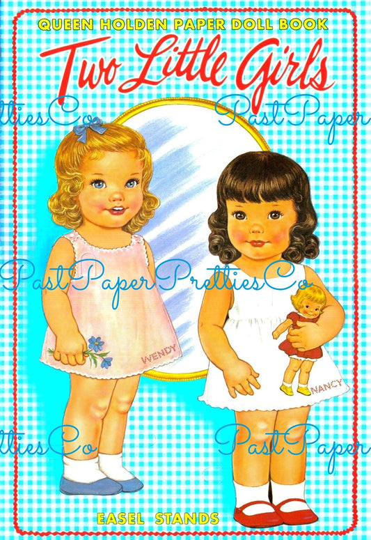 Vintage Paper Dolls Two Little Girls c. 1964 Printable PDF Instant Digital Download 2 Cute Toddlers Nancy Wendy Clipart