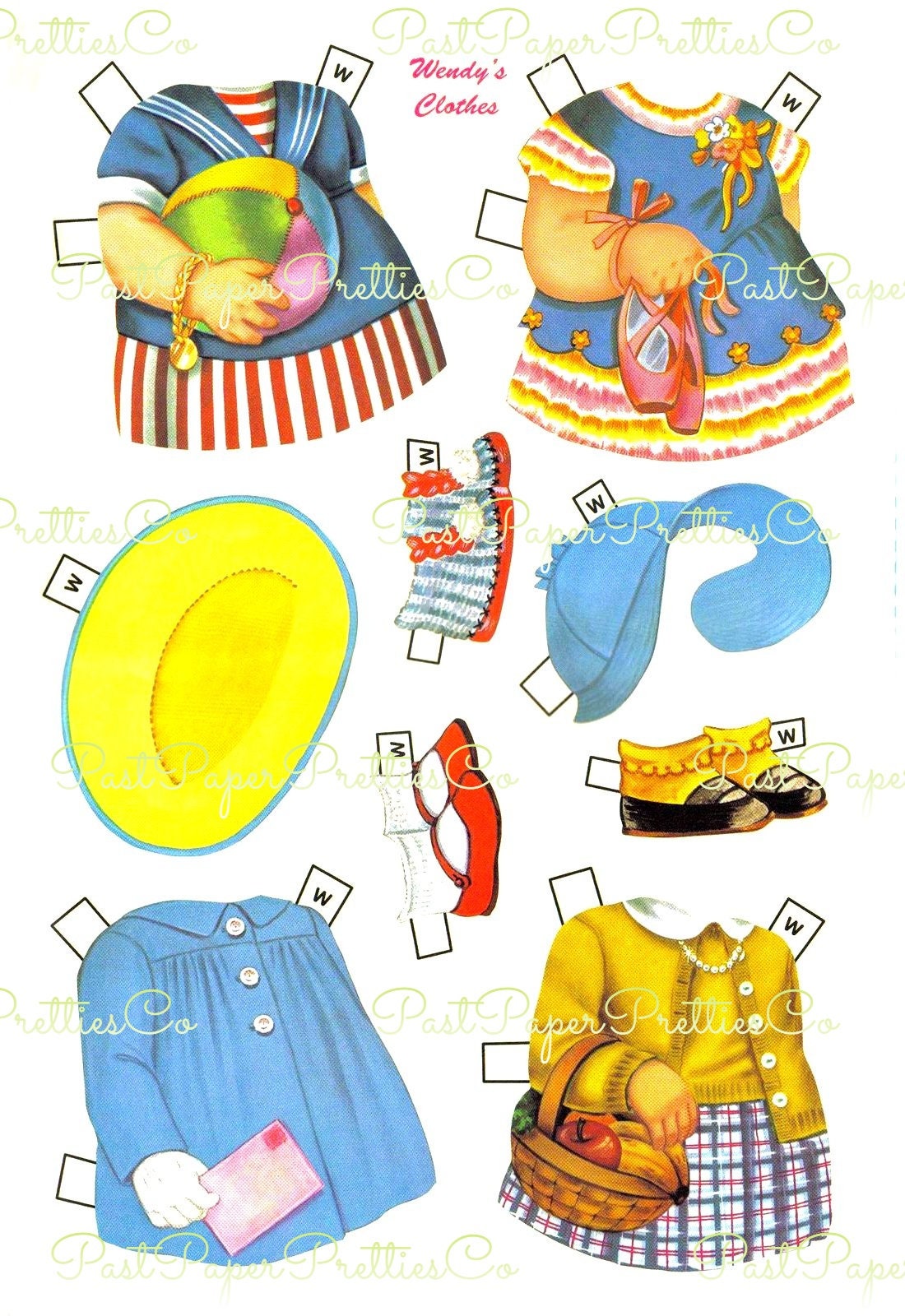 Vintage Paper Dolls Two Little Girls c. 1964 Printable PDF Instant Digital Download 2 Cute Toddlers Nancy Wendy Clipart