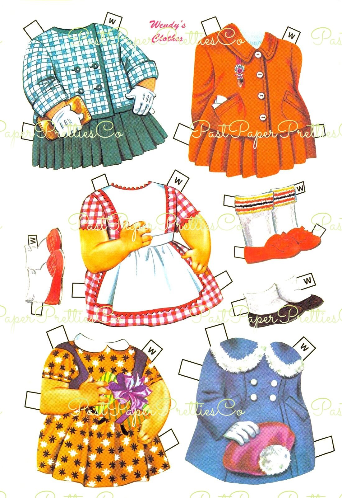 Vintage Paper Dolls Two Little Girls c. 1964 Printable PDF Instant Digital Download 2 Cute Toddlers Nancy Wendy Clipart