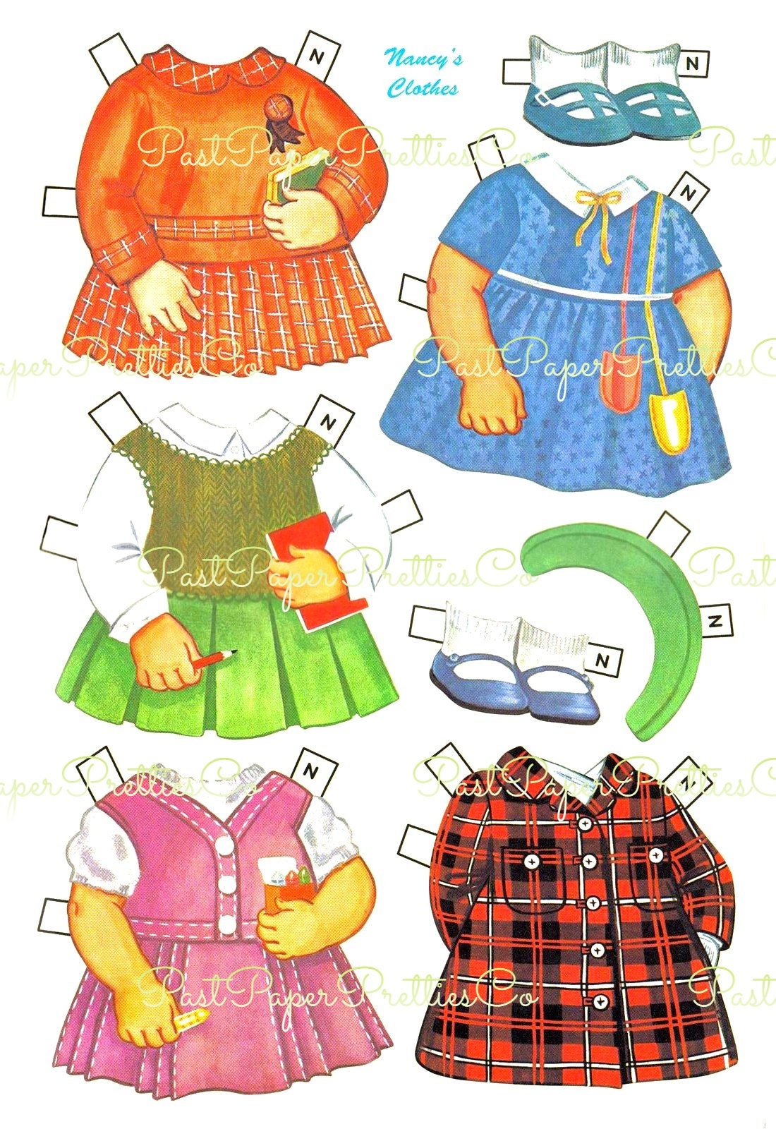 Vintage Paper Dolls Two Little Girls c. 1964 Printable PDF Instant Digital Download 2 Cute Toddlers Nancy Wendy Clipart