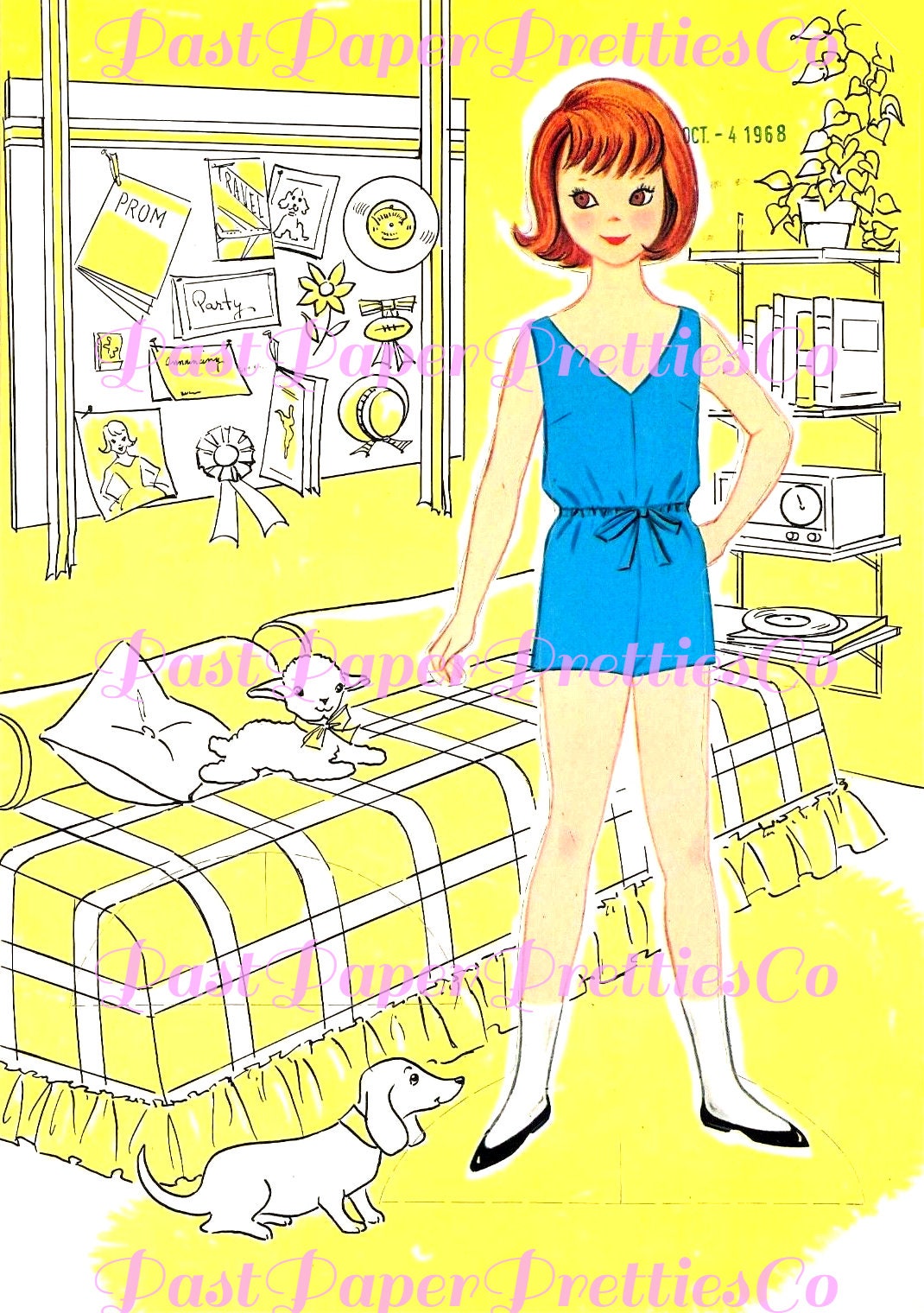 Vintage Betsy McCall Paper Dolls Set c. 1968 PDF Printable Digital Instant Digital Download Cute Childhood Doll Clip Art