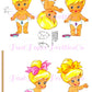 Vintage Paper Dolls Quints 5 Times The Fun Printable PDF Instant Digital Download Retro Baby Siblings Toddler Toy Doll Clip Art