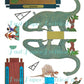 Vintage Printable Tiny Dinosaur Museum Press Out Papercraft Toys c. 1975 PDF Instant Digital Download 14 Dino Models Tourists Paper Playset