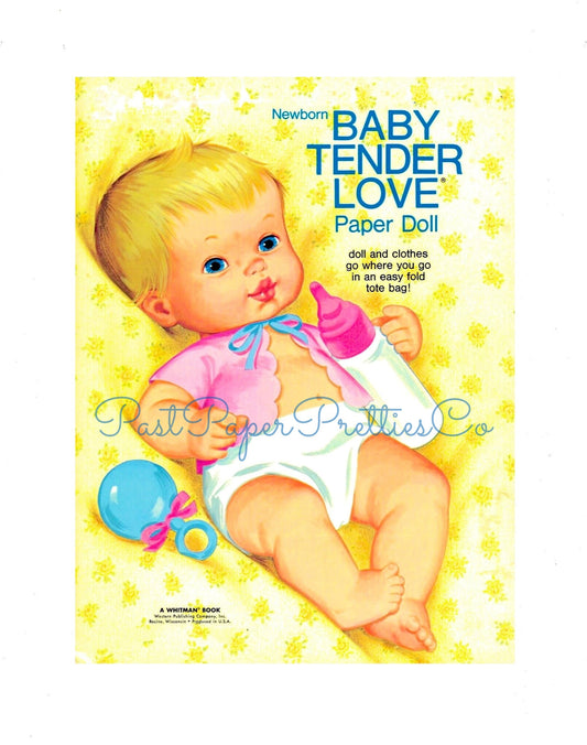 Vintage Paper Dolls Newborn Baby Tender Love Doll c. 1973 Printable PDF Instant Digital Download Cute Retro Childhood Toy Dolly Clip Art