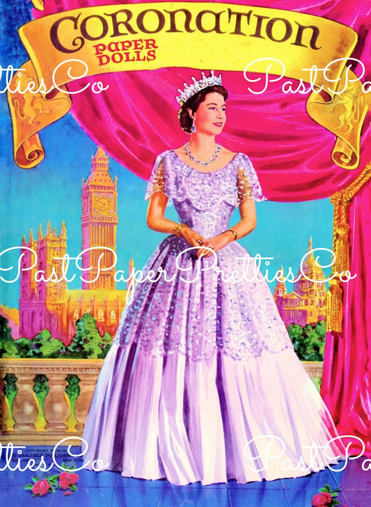 Vintage Paper Dolls Queen Elizabeth II Royal Family Coronation c. 1953 Printable PDF Instant Digital Download