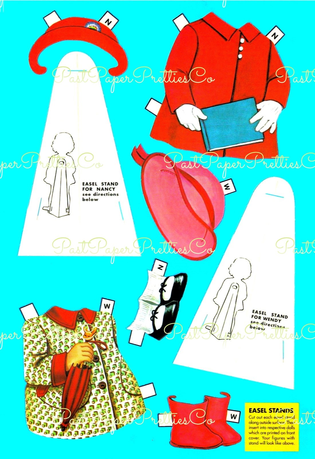 Vintage Paper Dolls Two Little Girls c. 1964 Printable PDF Instant Digital Download 2 Cute Toddlers Nancy Wendy Clipart