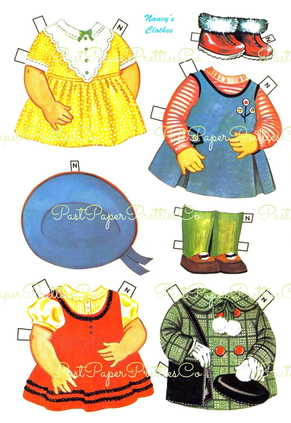 Vintage Paper Dolls Two Little Girls c. 1964 Printable PDF Instant Digital Download 2 Cute Toddlers Nancy Wendy Clipart