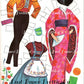 Vintage Paper Dolls Miss World c. 1965 PDF Printable Instant Digital Download Pretty Beauty Pageant Queen and Outfits Clip Art