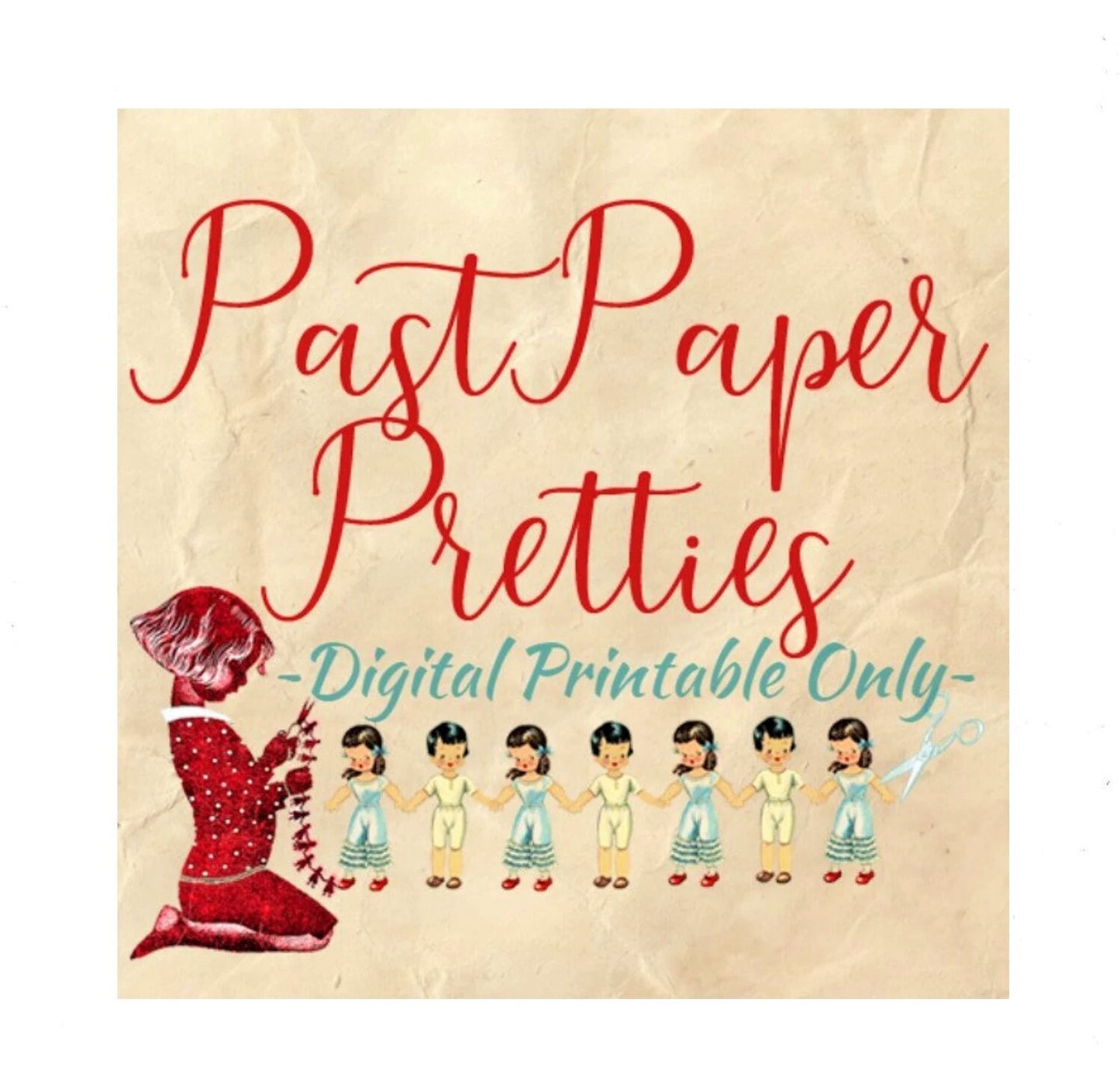 Vintage MCM Family Paper Doll Sets Retro Growing-Up Dolls Printable PDF Instant Digital Download Papercraft Play Sets 2 Sizes