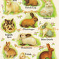 Vintage Printable Retro Sticker Sheet Bunny Rabbit Breeds PDF Instant Digital Download Animal Decals Seals Collage Clipart