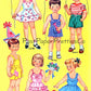 Vintage Paper Dolls Birthday Party Cut Outs c. 1961 Printable PDF Instant Digital Download 6 Cute Kitsch Children Party Costumes Clip Art