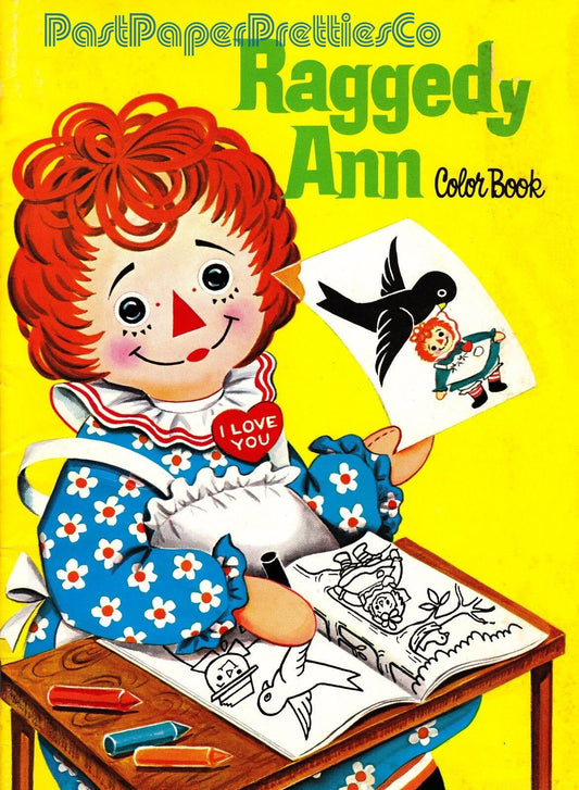 Vintage Printable Raggedy Ann Coloring Book c. 1979 PDF Instant Digital Download Cute Toy Ann & Andy Dolls 25 Pages to Color