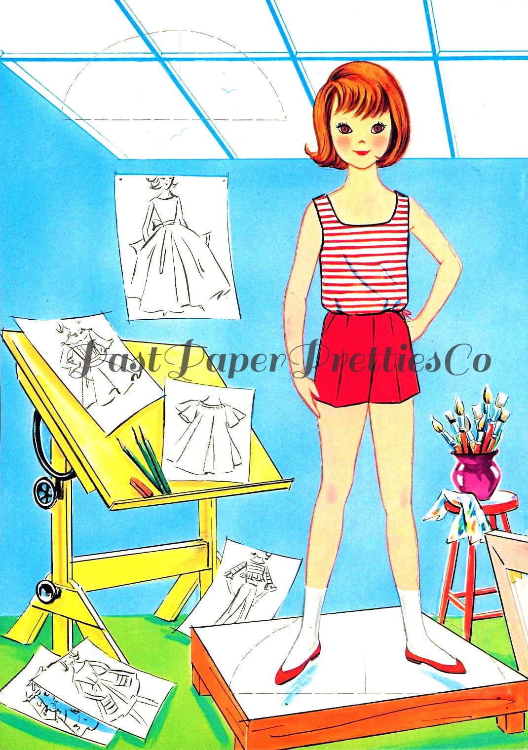 Vintage Betsy McCall Paper Dolls Set c. 1968 PDF Printable Digital Instant Digital Download Cute Childhood Doll Clip Art