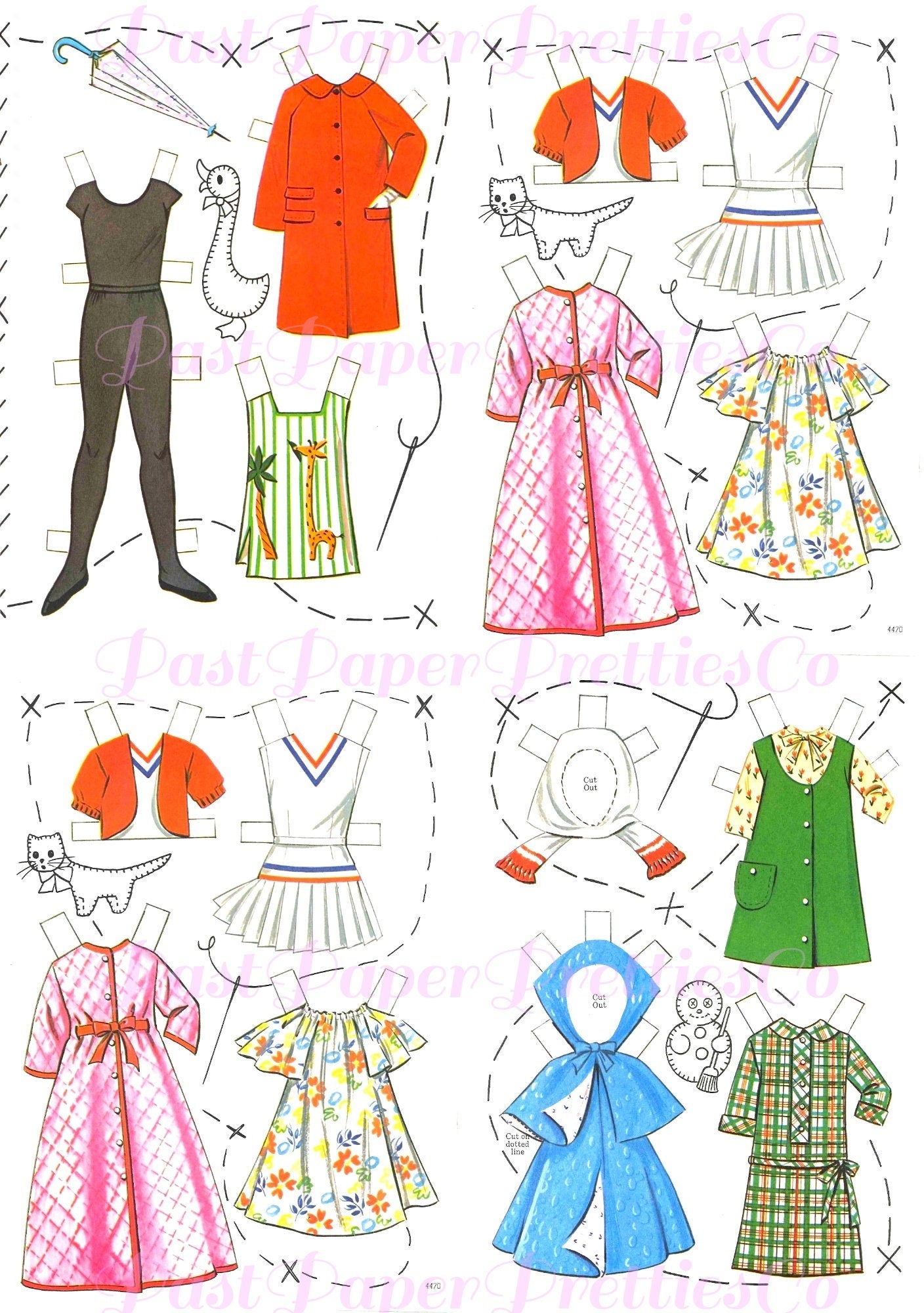 Vintage Betsy McCall Paper Dolls Set c. 1968 PDF Printable Digital Instant Digital Download Cute Childhood Doll Clip Art