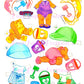 Vintage Paper Dolls Quints 5 Times The Fun Printable PDF Instant Digital Download Retro Baby Siblings Toddler Toy Doll Clip Art