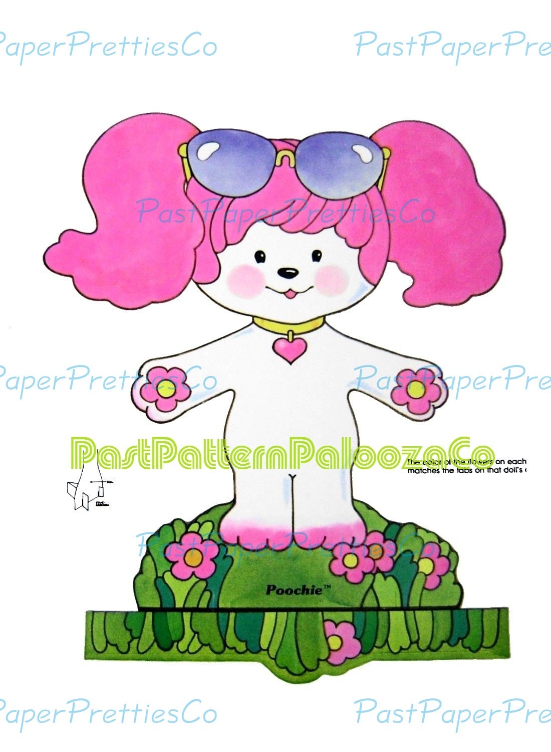 Vintage Paper Dolls Poochie Pet Puppy 1983 Printable PDF Instant Digital Download Cute Poodle Dog Friends Toy Doll Clip Art Z1