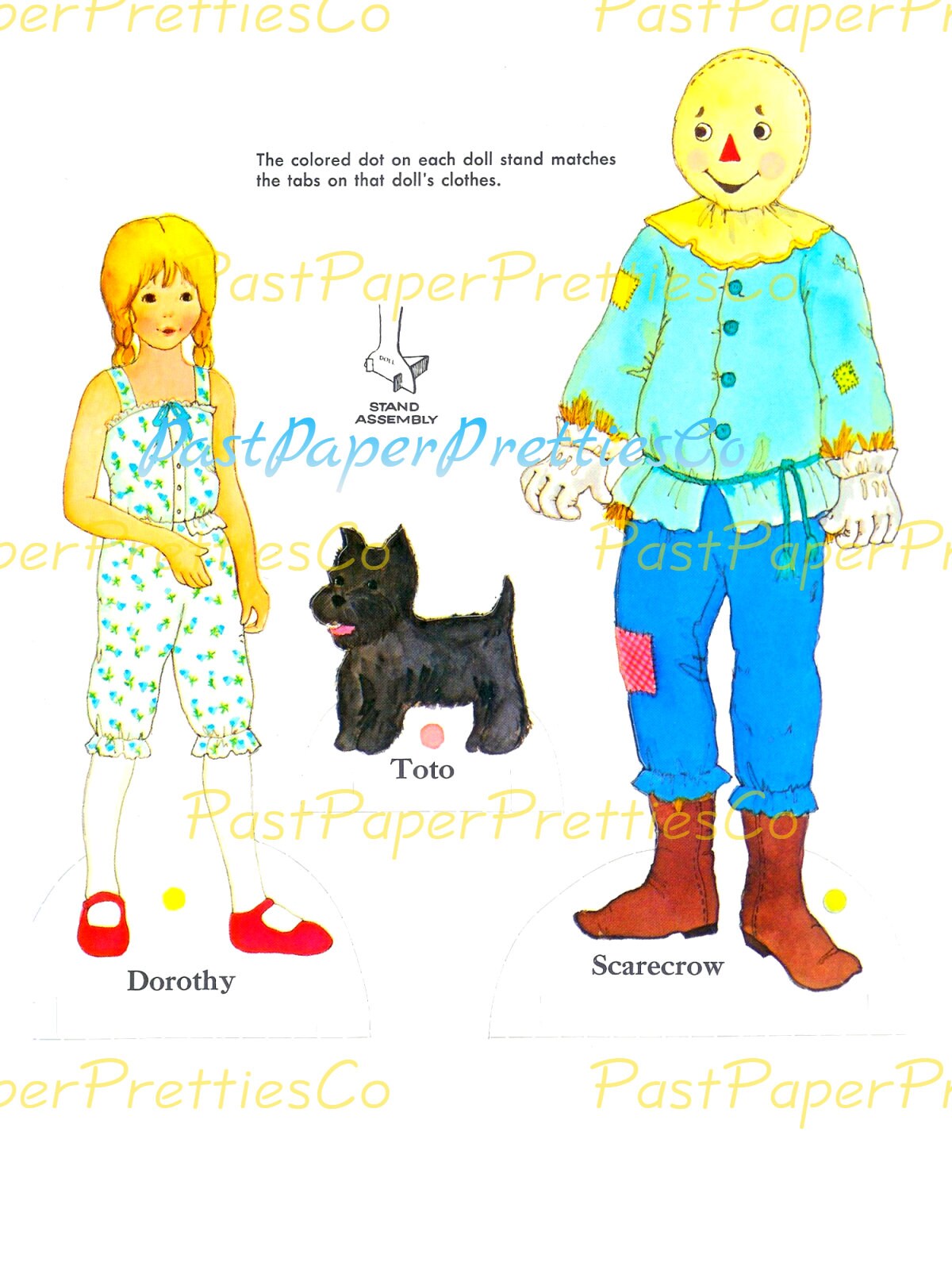 Vintage Paper Dolls The Wizard Of Oz 1976 PDF Printable Instant Digital Download Fun Dorothy and Friends Clip Art