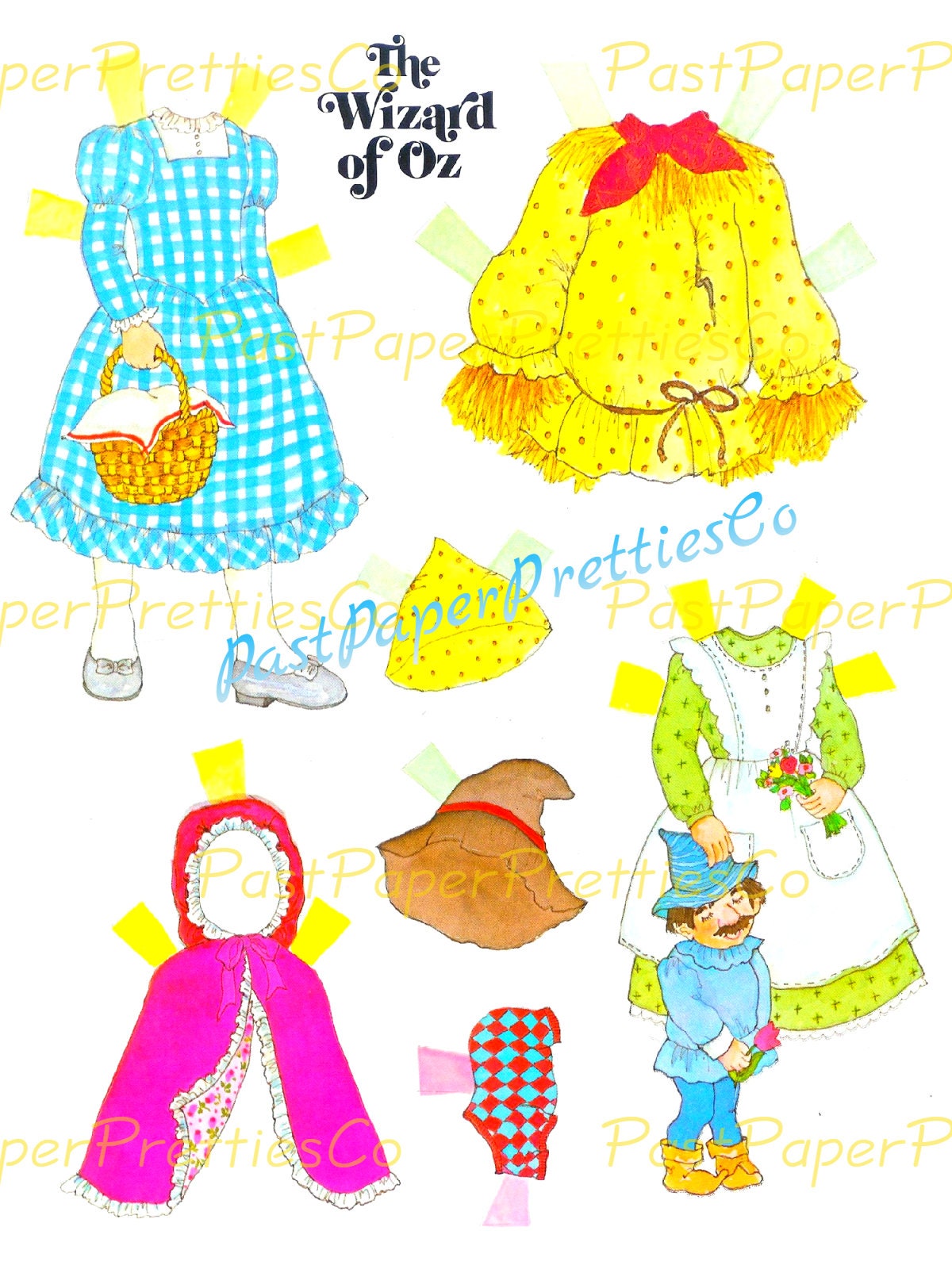 Vintage Paper Dolls The Wizard Of Oz 1976 PDF Printable Instant Digital Download Fun Dorothy and Friends Clip Art