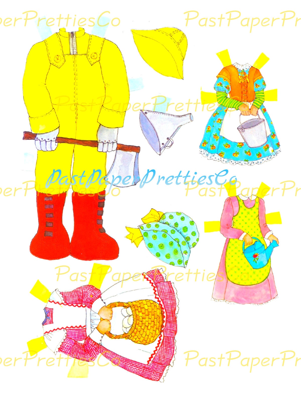 Vintage Paper Dolls The Wizard Of Oz 1976 PDF Printable Instant Digital Download Fun Dorothy and Friends Clip Art