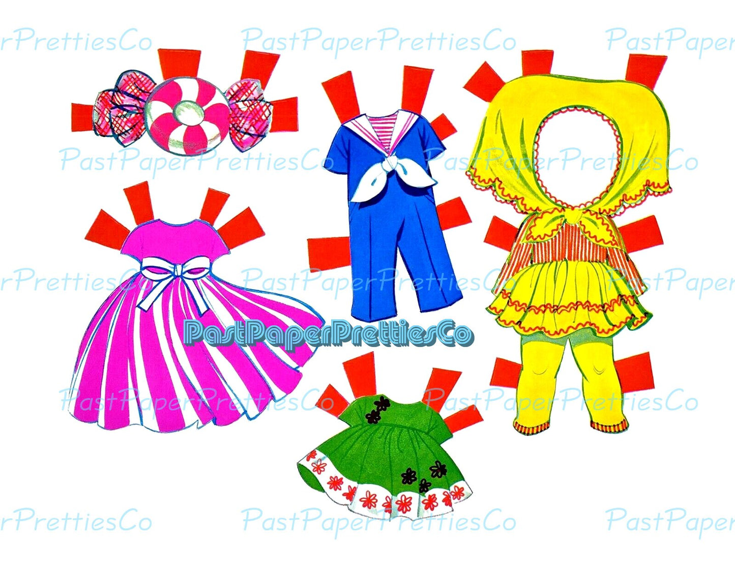 Vintage Paper Dolls Sweet Treat Liddle Kiddles 1969 Printable PDF Instant Digital Download 6 Cute Childhood Toy Dolls Clipart