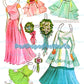 Vintage Wedding Paper Dolls Bridal Party 1959 Printable PDF Instant Digital Download 5 Retro Wedding Dolls and Clothes Clipart