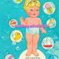 Vintage Paper Dolls Rub-A-Dub Dolly 1977 Printable PDF Instant Digital Download Nostalgic Childhood Bathtime Toy Doll Clip Art