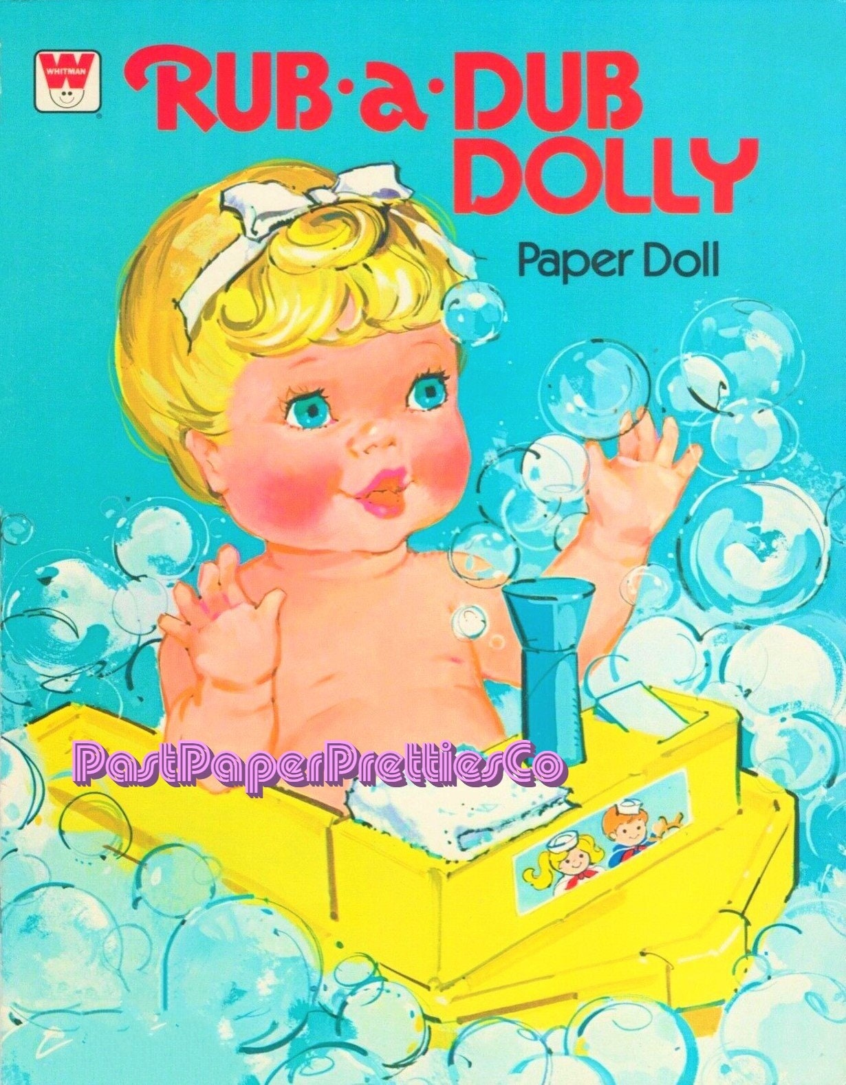 Vintage Paper Dolls Rub-A-Dub Dolly 1977 Printable PDF Instant Digital Download Nostalgic Childhood Bathtime Toy Doll Clip Art