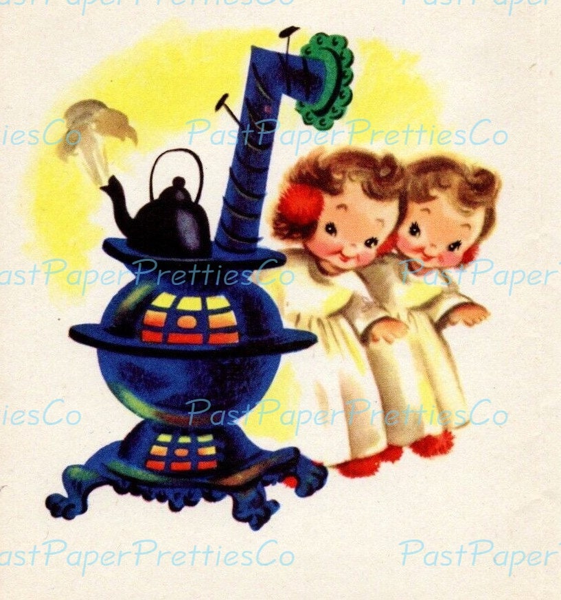 Vintage Printable Christmas Angel Kids Cards Collage Sheets Cute Boy Girl Cherubs Holiday Images PDF Instant Digital Download 18 Designs