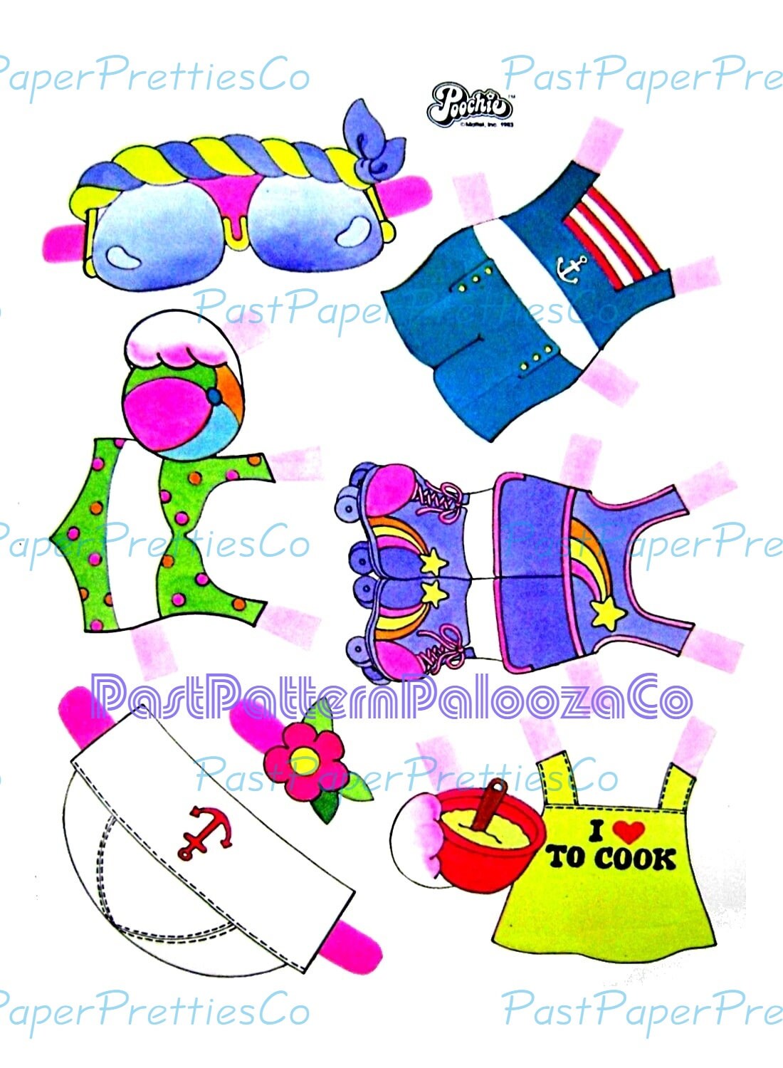 Vintage Paper Dolls Poochie Pet Puppy 1983 Printable PDF Instant Digital Download Cute Poodle Dog Friends Toy Doll Clip Art Z1
