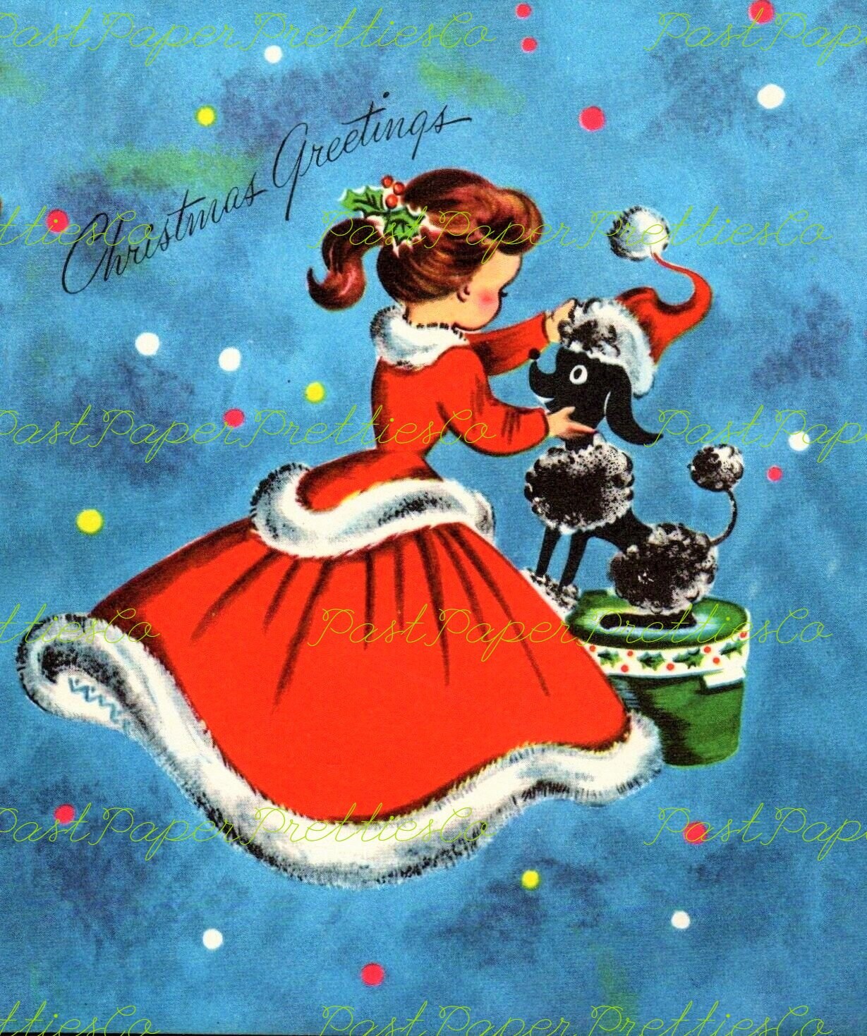 Vintage Printable Christmas Ladies Side Profiles Collage Sheets & 20 Single Card Images PDF Instant Digital Download Cute Holiday Girls