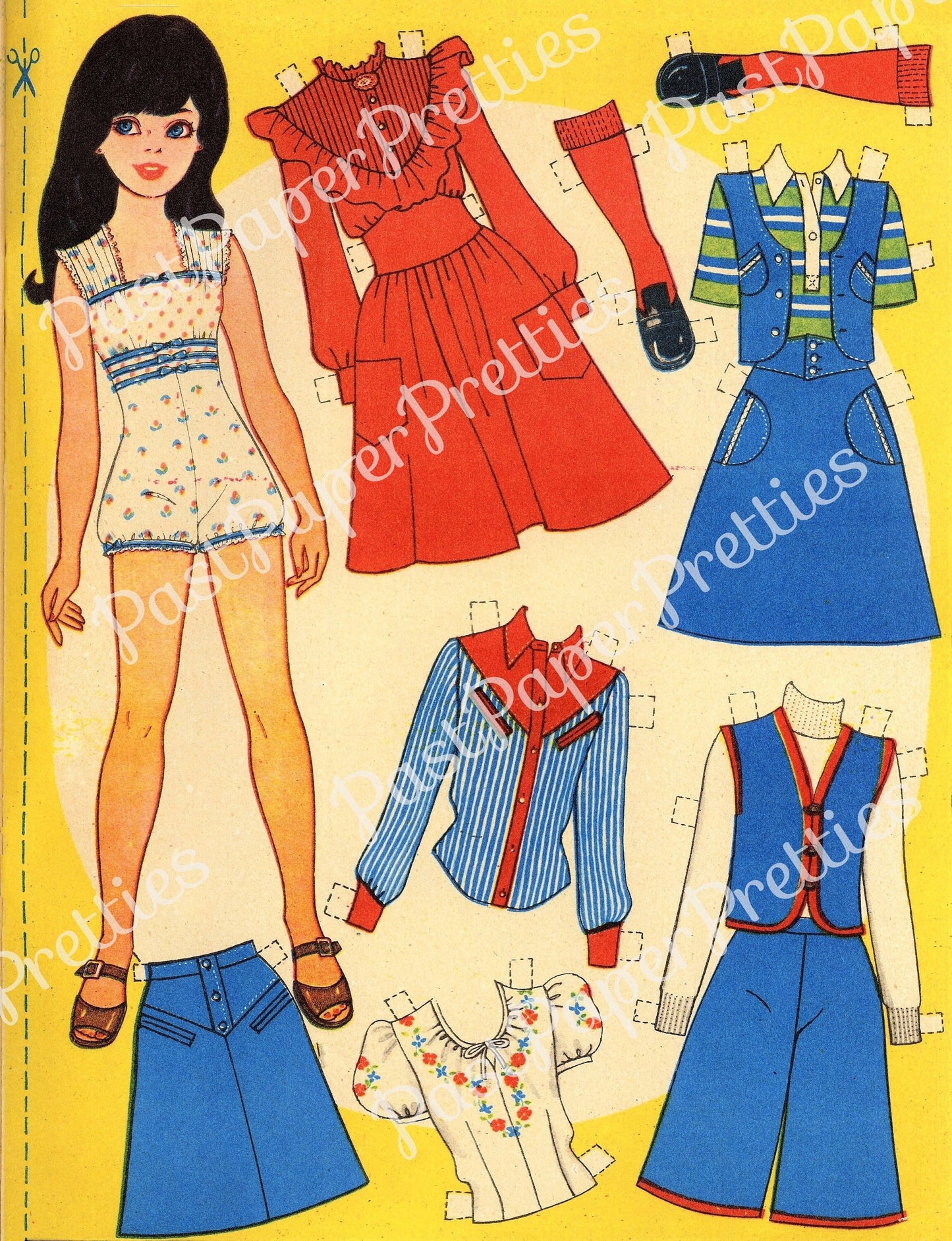 Vintage Printable Paper Dolls Retro Eighties Fashion Girls Collage Sheets 1980s Fashions Cut Out Dolls PDF Instant Digital Download 20 Pages