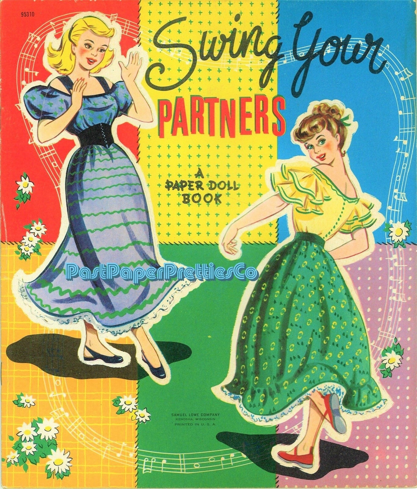 Vintage Paper Dolls Swing Your Partner c. 1950s Printable PDF Instant Digital Download Country Western Square Dance Line Dance Clip Art