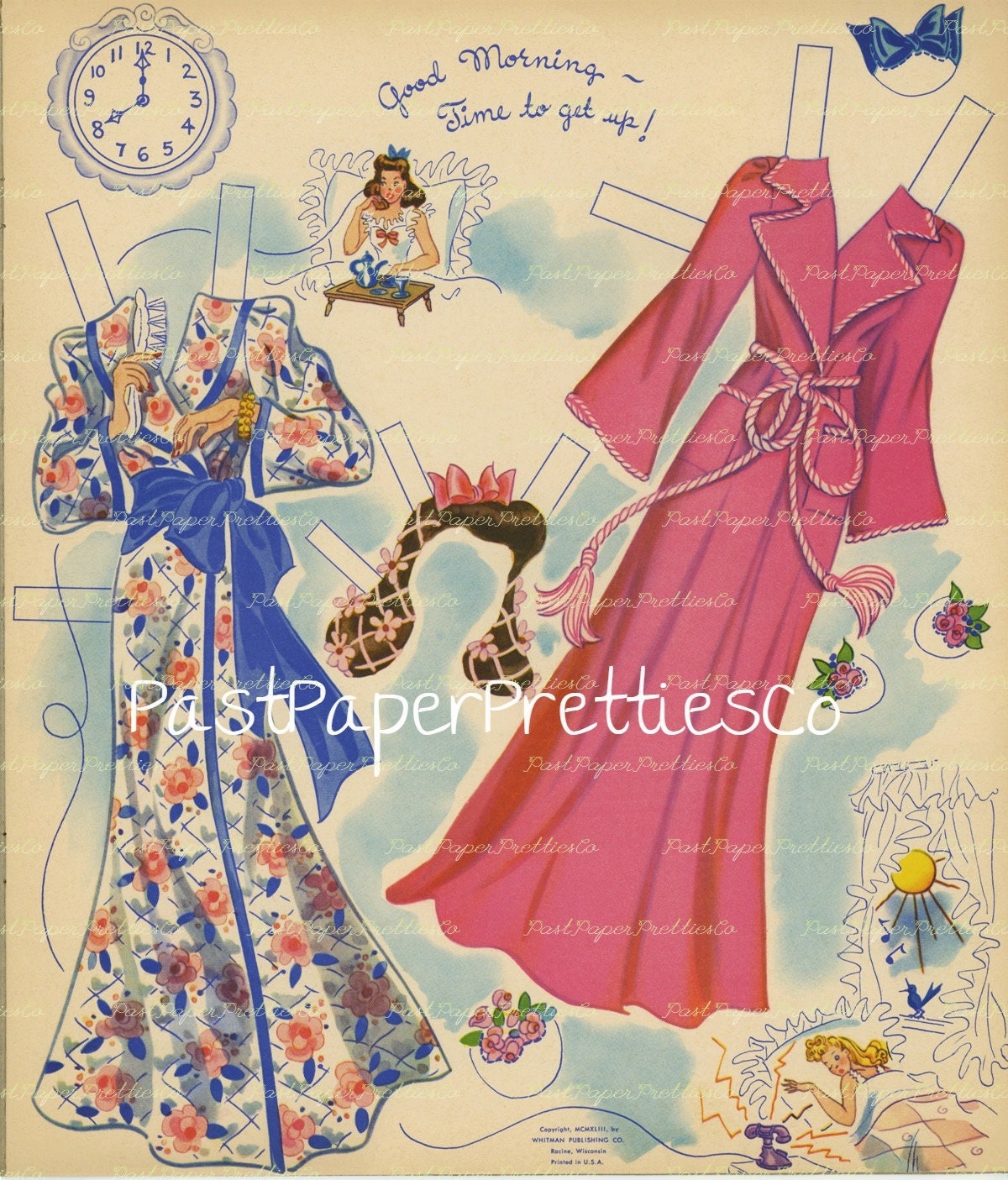 Vintage Paper Dolls Sixteen 2 Date Gals and Their Clothes 1943 PDF Printable Instant Digital Download Cute Kitsch Teen Girls Clipart