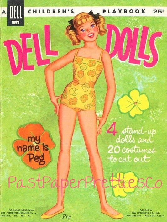 Vintage Paper Dell Dolls Printable PDF Instant Digital Download 4 Pretty Girls Friends and Sixties Wardrobe Clip Art