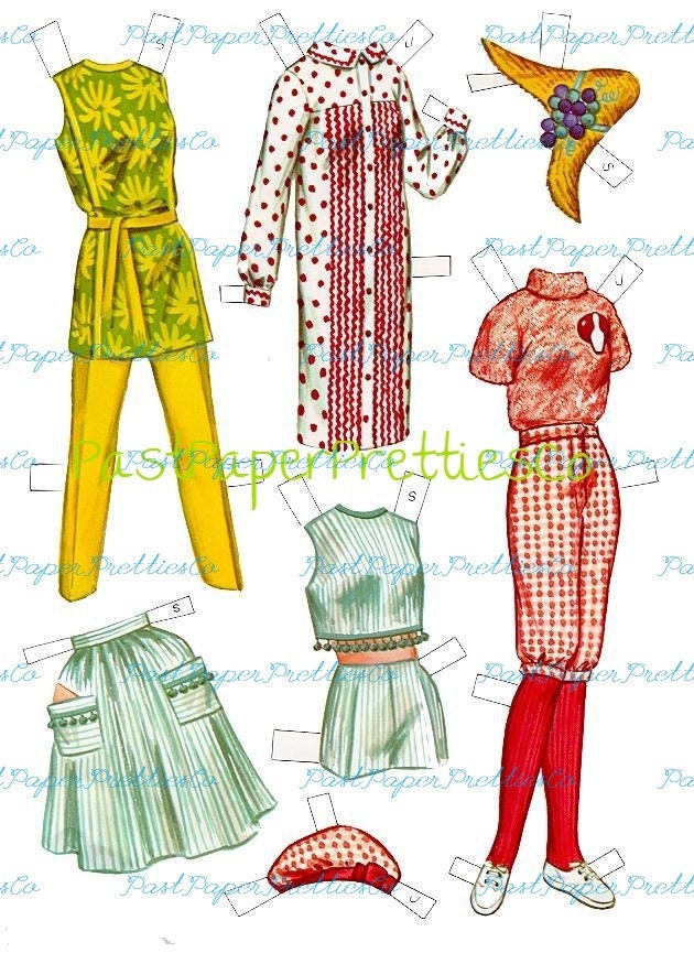 Vintage Paper Dolls Sally and Jane with Clothes and Hair-dos 1964 Printable PDF Instant Digital Download 2 Pretty Teen Girls Best Friends