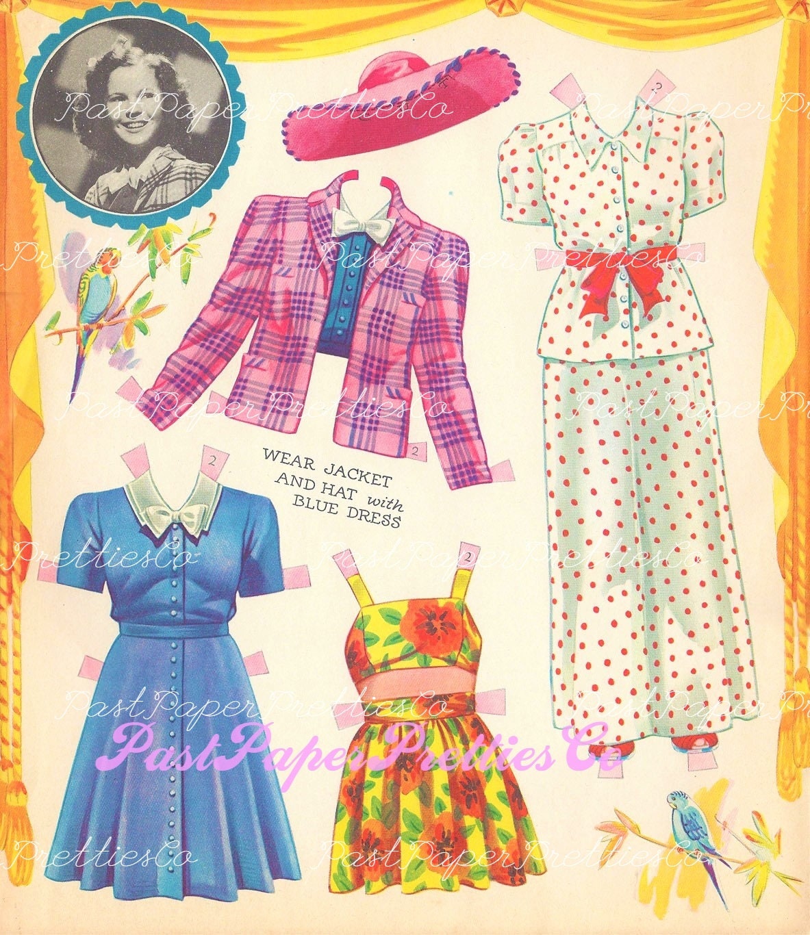 Vintage The New Shirley Temple in Paper Dolls Book 1942 Printable PDF Instant Digital Download TV Movie Star Teen Actress Starlet Clipart