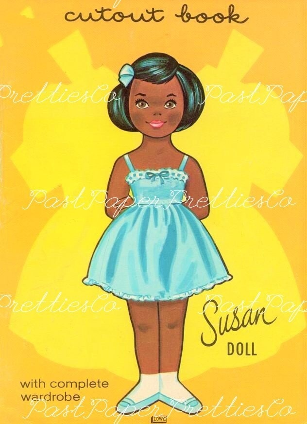 Vintage Paper Dolls Pretty Susan African American Girl Cutout Book 1960s Printable PDF Instant Digital Download Cute Black Girl & Outfits