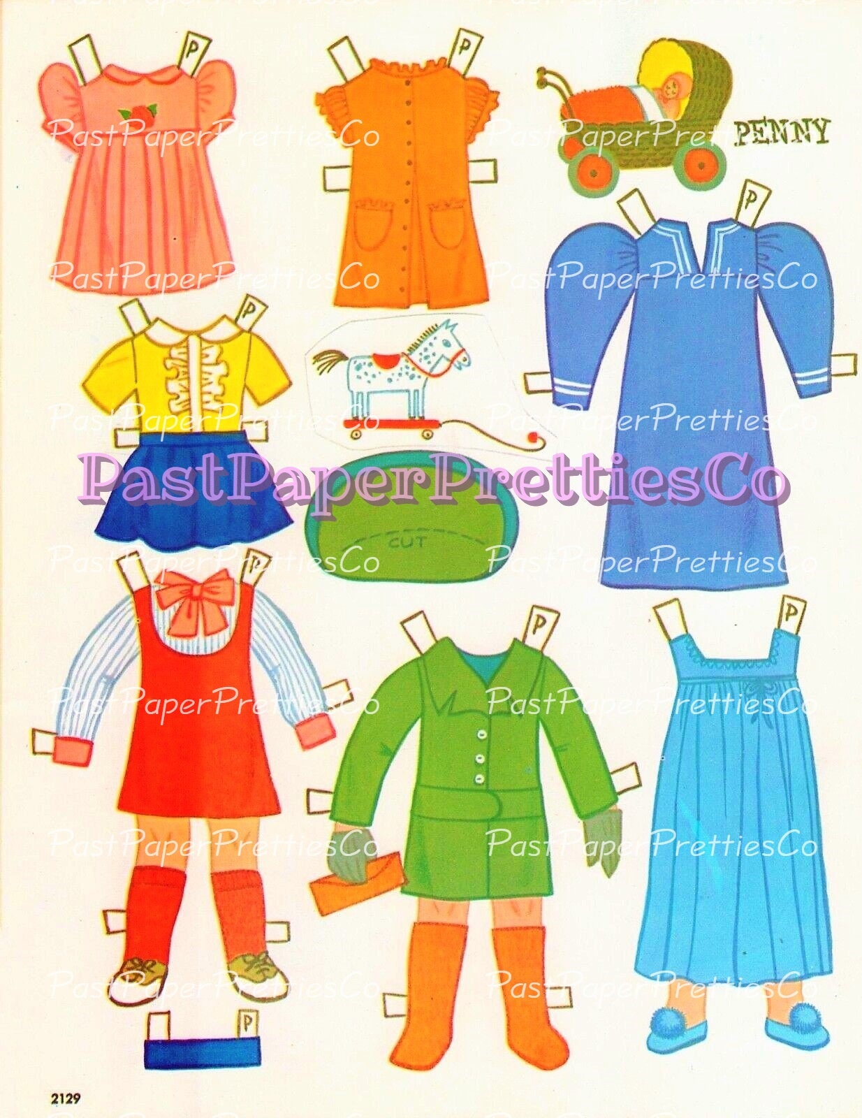 Vintage Paper Dolls Dollhouse Cut Outs 1960s Printable Instant Digital Download Kitschy Cute All Girls Family