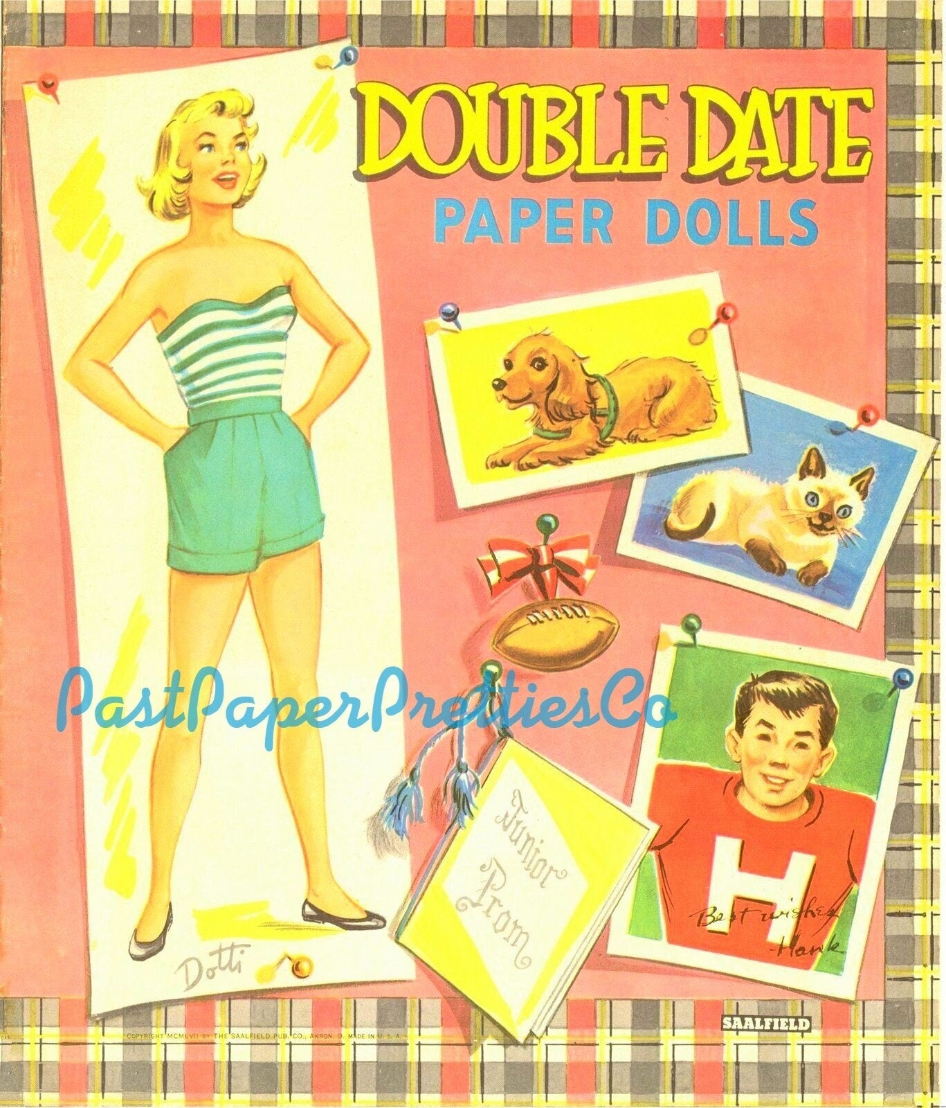 Vintage Paper Dolls Double Date 1957 Printable PDF Instant Digital Download 4 Boy Girl Teenager Teen Highschool Friends Clip Art