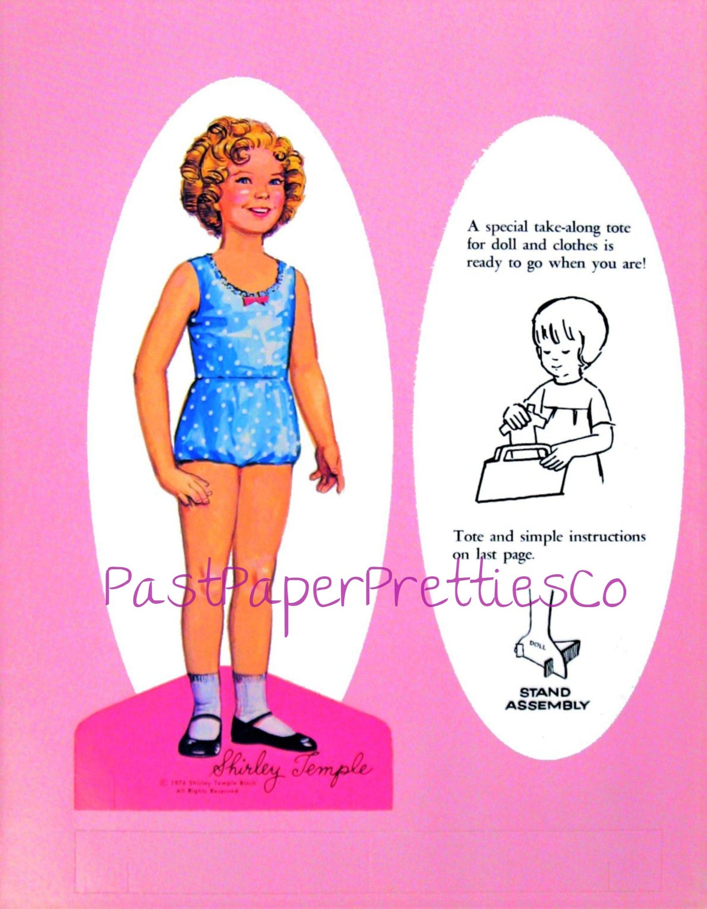 Vintage Shirley Temple Paper Dolls Book 1976 Printable PDF Instant Digital Download TV Movie Star Child Actress Starlet Clipart