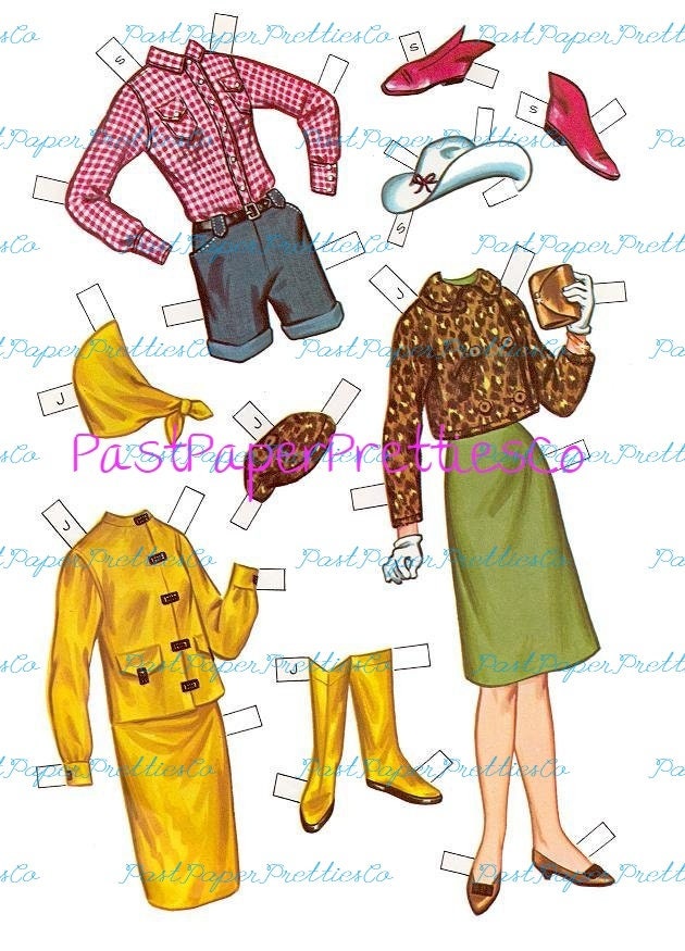 Vintage Paper Dolls Sally and Jane with Clothes and Hair-dos 1964 Printable PDF Instant Digital Download 2 Pretty Teen Girls Best Friends